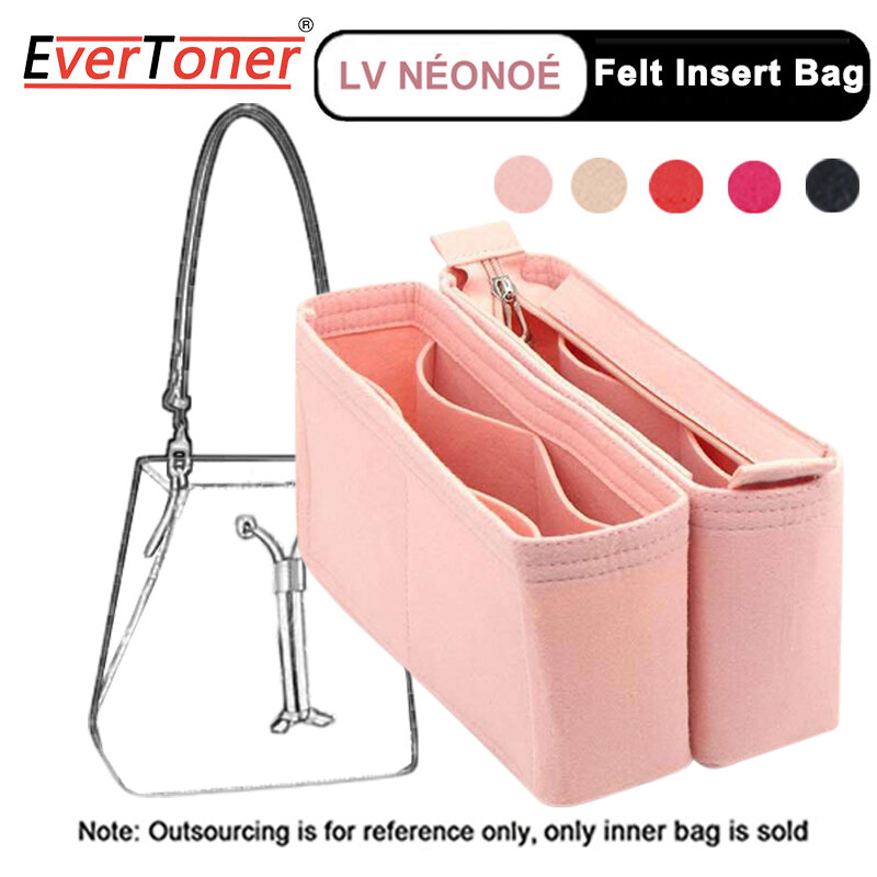 EverToner Felt Insert Bag Organizer for LV Neonoe Makeup Handbag Organizer Women Travel Inner Purse Portable Cosmetic Inside Bag