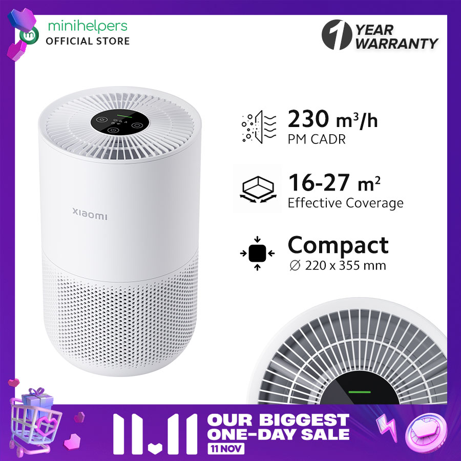 Xiaomi Mi Smart Air Purifier 4 Compact Size and Small Footprint High-efficiency Filtration PCADR 230m3/h Suitable for 16-27m2 Bedroom Smart control with Xiaomi Home App
