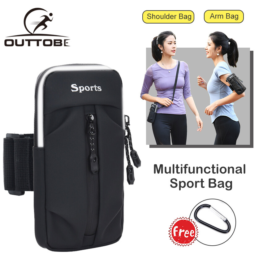 Outtobe Sports Armbands Fitness Reflective Arm Bag Pouch Sport Bag Running Arm Bag Waterproof Mobile Phone Bag Waist Bag Shoulder Bag Outdoor Sport  Wrist Exercise Workout Running Crossbody Pouch Bag