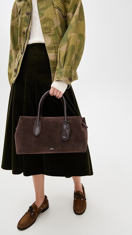 Suede/Leather Medium Satchel